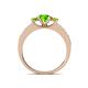 4 - Valene Peridot Three Stone with Side Diamond Ring 