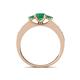 4 - Valene Emerald Three Stone with Side Diamond Ring 