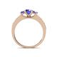 4 - Valene Tanzanite Three Stone with Side Diamond Ring 