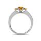 4 - Valene Citrine Three Stone with Side Diamond Ring 