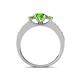 4 - Valene Peridot Three Stone with Side Diamond Ring 