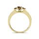 4 - Valene Smoky Quartz Three Stone with Side Diamond Ring 