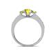 4 - Valene Yellow Diamond Three Stone with Side White Diamond Ring 