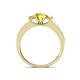 4 - Valene Yellow Diamond Three Stone with Side White Diamond Ring 