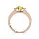 4 - Valene Yellow Diamond Three Stone with Side White Diamond Ring 