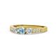 1 - Ayaka Aquamarine and Diamond Three Stone Engagement Ring 
