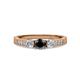 2 - Ayaka Black and White Diamond Three Stone Engagement Ring 