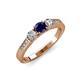 3 - Ayaka Blue Sapphire and Diamond Three Stone Engagement Ring 