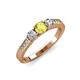 3 - Ayaka Yellow and White Diamond Three Stone Engagement Ring 