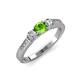 3 - Ayaka Peridot and Diamond Three Stone Engagement Ring 
