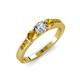 3 - Ayaka Diamond and Citrine Three Stone with Side Citrine Ring 