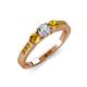 3 - Ayaka Diamond and Citrine Three Stone with Side Citrine Ring 
