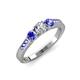 3 - Ayaka Diamond and Tanzanite Three Stone with Side Tanzanite Ring 