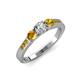 3 - Ayaka Diamond and Citrine Three Stone with Side Citrine Ring 