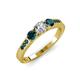 3 - Ayaka Diamond and London Blue Topaz Three Stone with Side London Blue Topaz Ring 