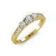 3 - Ayaka Diamond Three Stone with Side Stone Ring 