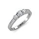 3 - Ayaka Diamond Three Stone with Side Stone Ring 