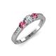 2 - Ayaka Diamond and Pink Tourmaline Three Stone Engagement Ring 