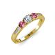 2 - Ayaka Diamond and Pink Tourmaline Three Stone Engagement Ring 