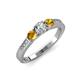 2 - Ayaka Diamond and Citrine Three Stone Engagement Ring 