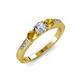 2 - Ayaka Diamond and Citrine Three Stone Engagement Ring 