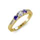 2 - Ayaka Diamond and Iolite Three Stone Engagement Ring 