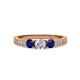 3 - Ayaka Diamond and Blue Sapphire Three Stone Engagement Ring 