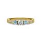 3 - Ayaka Diamond and Aquamarine Three Stone Engagement Ring 
