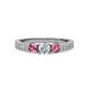 3 - Ayaka Diamond and Pink Tourmaline Three Stone Engagement Ring 