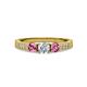3 - Ayaka Diamond and Pink Tourmaline Three Stone Engagement Ring 
