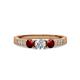 3 - Ayaka Diamond and Red Garnet Three Stone Engagement Ring 