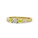 1 - Ayaka Yellow and White Diamond Three Stone Engagement Ring 