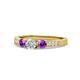 1 - Ayaka Diamond and Amethyst Three Stone Engagement Ring 