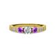 3 - Ayaka Diamond and Amethyst Three Stone Engagement Ring 