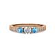 3 - Ayaka Diamond and Blue Topaz Three Stone Engagement Ring 