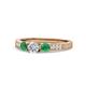 1 - Ayaka Diamond and Emerald Three Stone Engagement Ring 