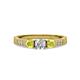 3 - Ayaka Yellow and White Diamond Three Stone Engagement Ring 