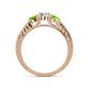 4 - Ayaka Diamond and Peridot Three Stone Engagement Ring 