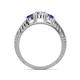4 - Ayaka Diamond and Iolite Three Stone Engagement Ring 