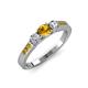 3 - Ayaka Citrine and Diamond Three Stone with Side Citrine Ring 