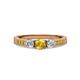 2 - Ayaka Citrine and Diamond Three Stone with Side Citrine Ring 