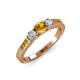 3 - Ayaka Citrine and Diamond Three Stone with Side Citrine Ring 