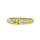 1 - Ayaka Yellow and White Diamond Three Stone with Side Yellow Diamond Ring 