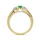 4 - Ayaka Emerald and Diamond Three Stone with Side Emerald Ring 