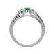 4 - Ayaka Emerald and Diamond Three Stone with Side Emerald Ring 