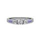 2 - Ayaka Diamond Three Stone with Side Tanzanite Ring 