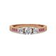 2 - Ayaka Diamond Three Stone with Side Pink Tourmaline Ring 