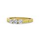 1 - Ayaka Diamond Three Stone with Side Yellow Diamond Ring 