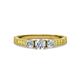 2 - Ayaka Diamond Three Stone with Side Yellow Diamond Ring 