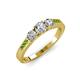 3 - Ayaka Diamond Three Stone with Side Peridot Ring 